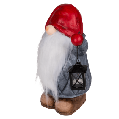 Ceramic christmas gnome with lantern,