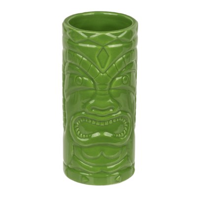 Ceramic mug, Tiki, ca. 6,5 x 14 cm, 4 colours ass.