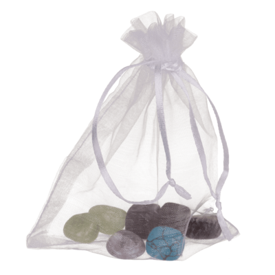 Chakra stones, set of 7 pcs in organza sachet,