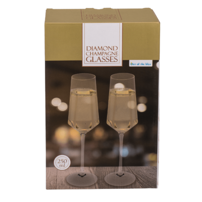 Champagne glass, Diamond, approx. 25,5 cm,