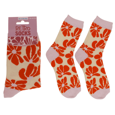 Chaussettes, fleurs rétro