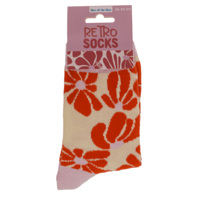 Chaussettes, fleurs rétro