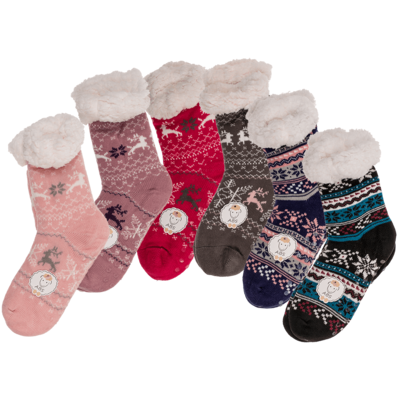 Chaussettes confortables, Renne et fleur de glace,