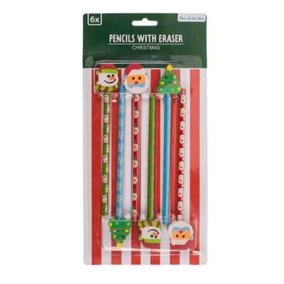 Christmas pencils with eraser,