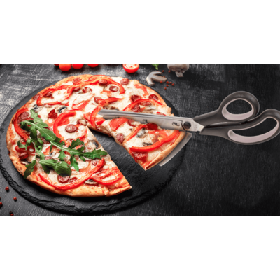 Ciseaux à pizza avec levier, env. 27 x 8 cm,