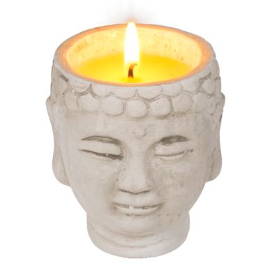 Citronella candle in buddha pot,
