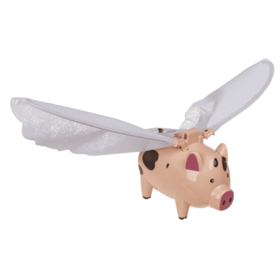 Cochon volant, 28,5 x 7 x 20 cm,