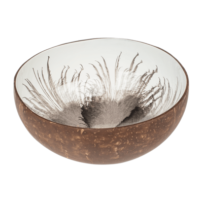Coconut bowl, painted, 3 assorted,