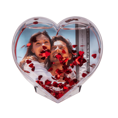 Coeur Glitter 3D avec coeurs en transparent