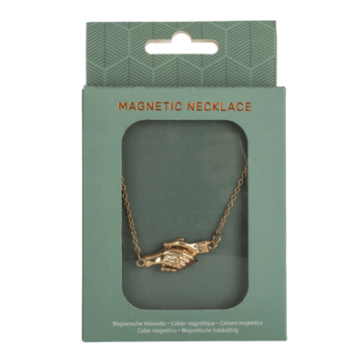 Collana magnetica, Hold my Hand, color oro,