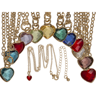 Collar, con cristal de vidrio en forma de corazón,