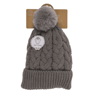 Comfort cap with artificial fur, Cable Stitch,