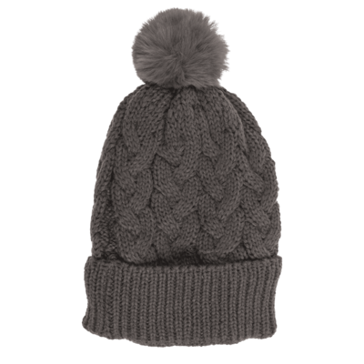 Comfort cap with artificial fur, Cable Stitch,