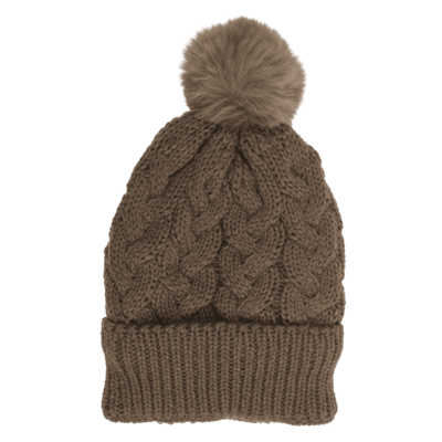 Comfort cap with artificial fur, Cable Stitch,