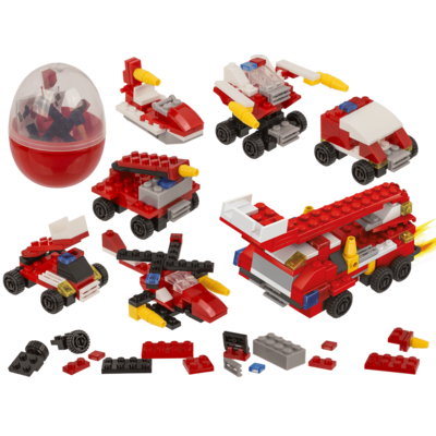 Construction blocks, Fire Engines, 9 cm,