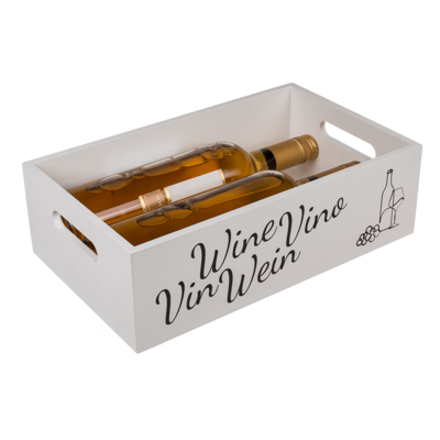 Contenitore bianco in legno, Wine Wein Vino Vin,