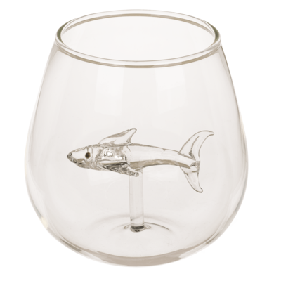 Copa de vino sin pie, tiburón
