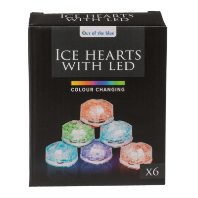 Corazón de hielo de plástico con LED,