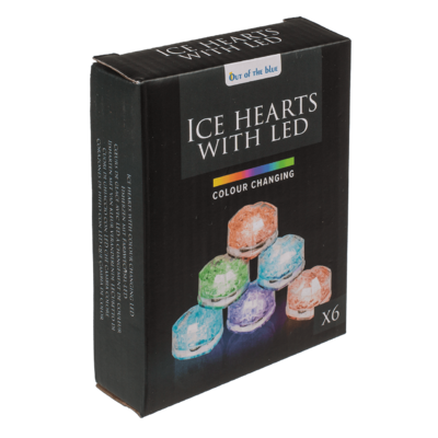 Corazón de hielo de plástico con LED,