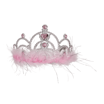 Corona de fiesta con piedras rosadas decorativas &