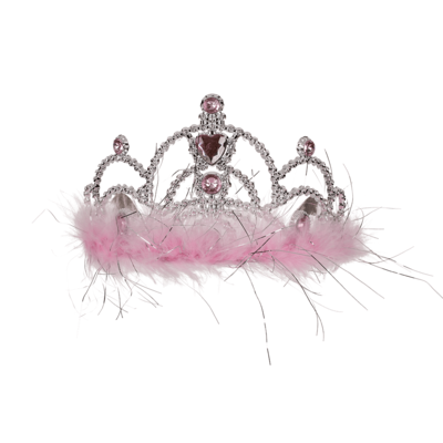 Corona de fiesta con piedras rosadas decorativas &
