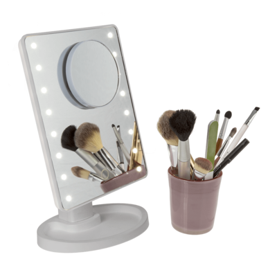 Cosmetic mirror with 16 LED & magnifier mirror,
