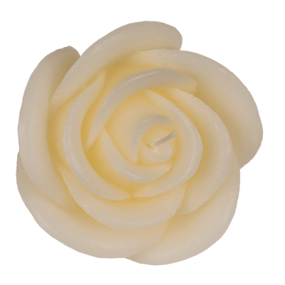 Cremefarbene Kerze, Rose, ca. 11 x 9 cm