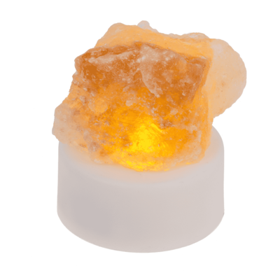 Cristal de sal con luz de té LED, 4 x 2 cm