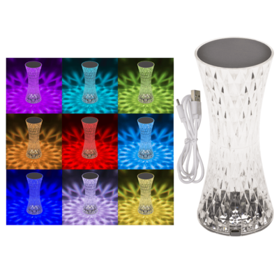 Crystal light, with colour-changing LED,