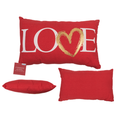 Cuscino rosso, Love, con cerniera a lampo,