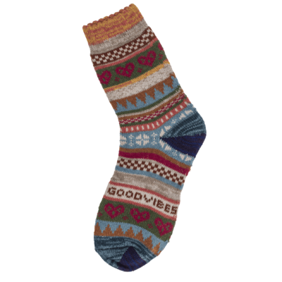 Damen-Stricksocken, Good Vibes,