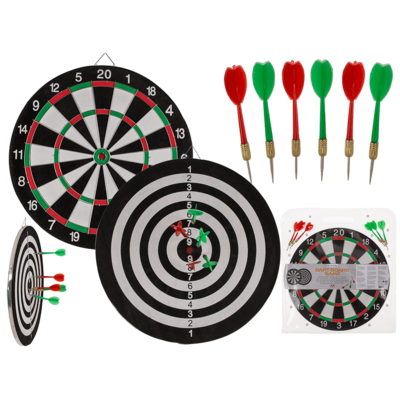 Dart board game with 6 darts, D: ca. 36.5 cm,