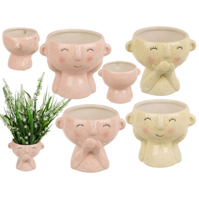 Decoration pot, Happy Faces,