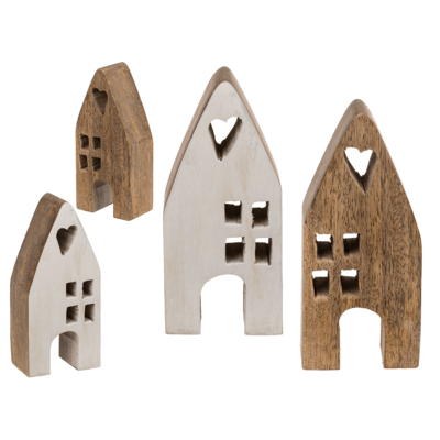 Decoration wooden house 7 x 4 x 15 cm,