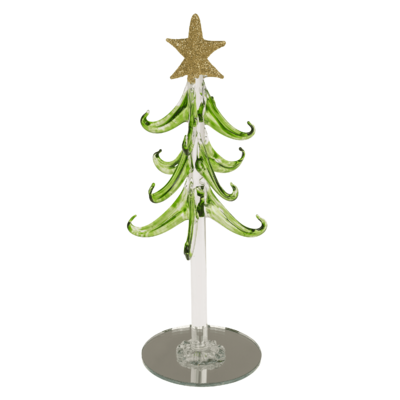 Decorative glass Christmas tree with coloured