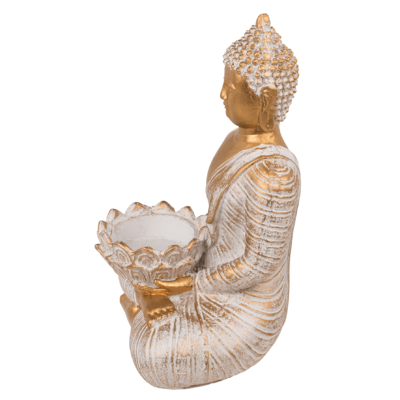Deko-Figur, Buddha, mit Teelichthalter,