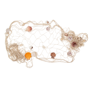 Deko-Fischnetz mit Muscheln, ca. 100 x 200 cm,
