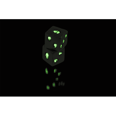 Dice, Skull, glow in the dark,