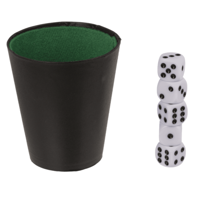 Dice game set, 5 dices, 1 dice cup,