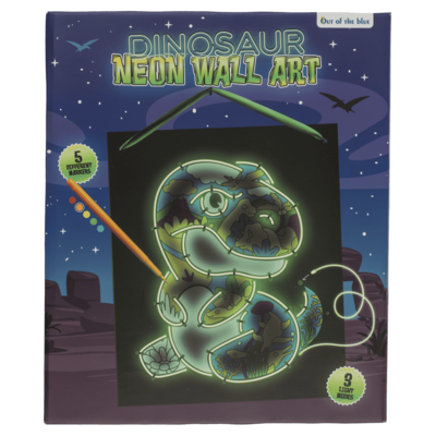 Dinosaurier Neon-Wandbild,