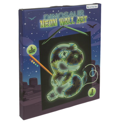 Dinosaurier Neon-Wandbild,