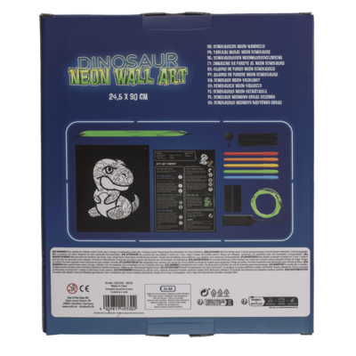 Dinosaurier Neon-Wandbild,