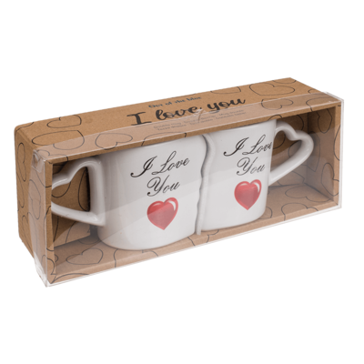 Doppel-Becher, I love you, 8,5 x 9 cm,