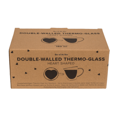 Double-walled thermo-glass with heart shape,