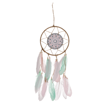 Dream catcher with mandala & pastel colored