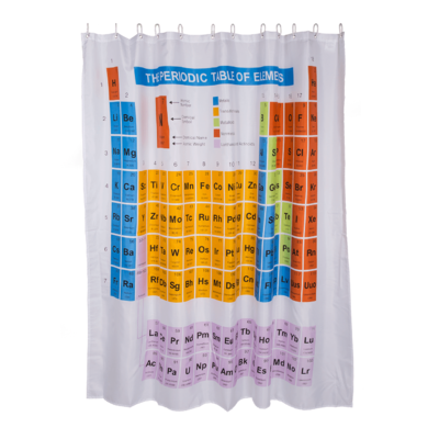 Duschvorhang, Periodensystem, 180 x 180 cm,