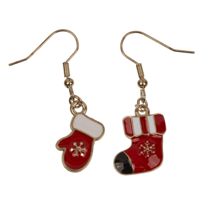 Earring, X-MAS, made of zinc alloy,