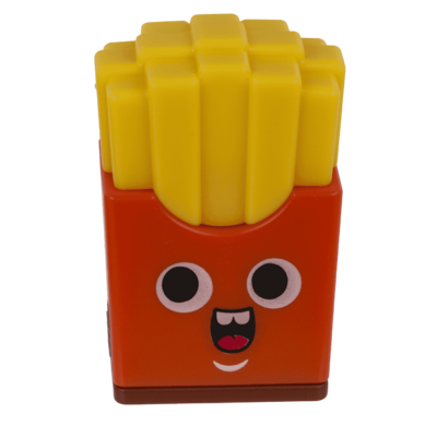 Eraser and double pencil sharpener, "Fries"