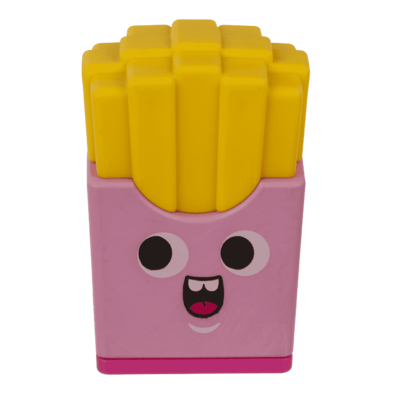 Eraser and double pencil sharpener, "Fries"