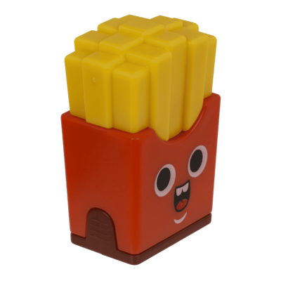 Eraser and double pencil sharpener, "Fries"